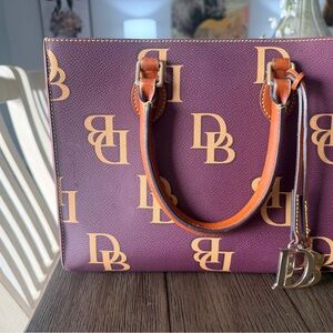Dooney & Bourke Burgundy and Tan Tote